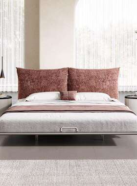 意式极简花瓣悬浮床艺主高端床1.8米钢双人婚床齐边布布s657卧艺