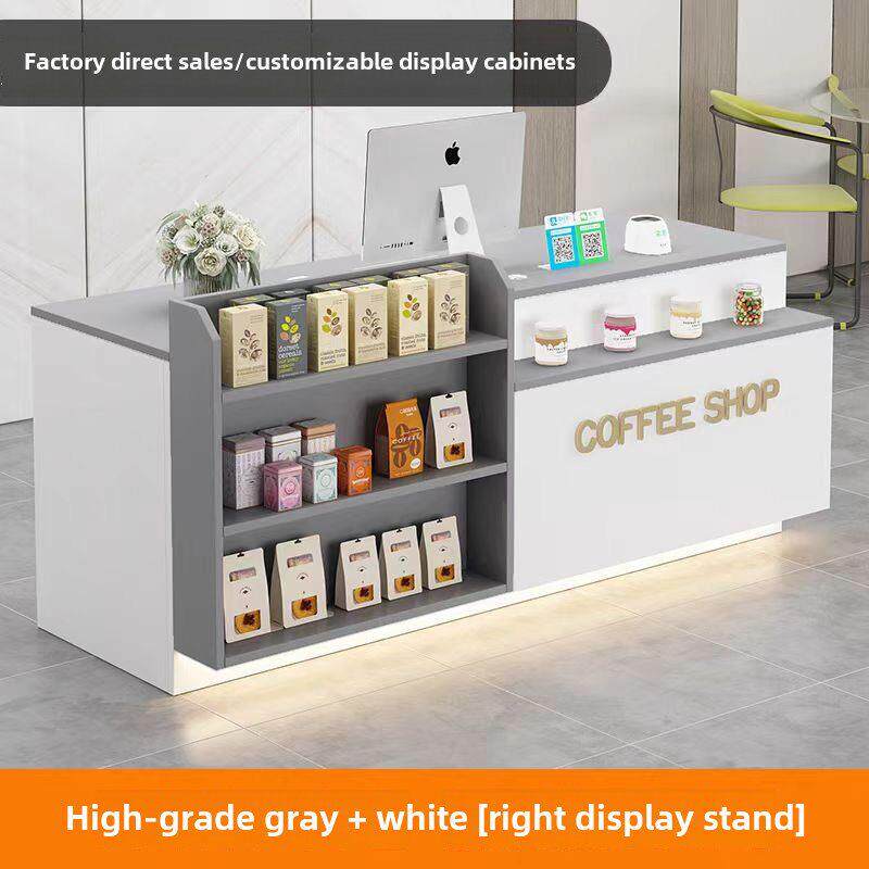 吧台店铺小型柜台超市收银台便利店柜台桌展示架奶茶店前台接待台