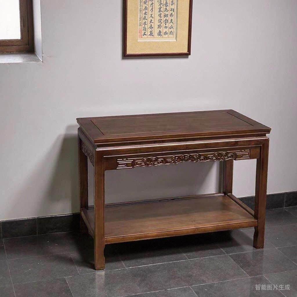 花架实木中式鱼缸架盆景架置物架盆景奇石简约客厅阳台架子边几木