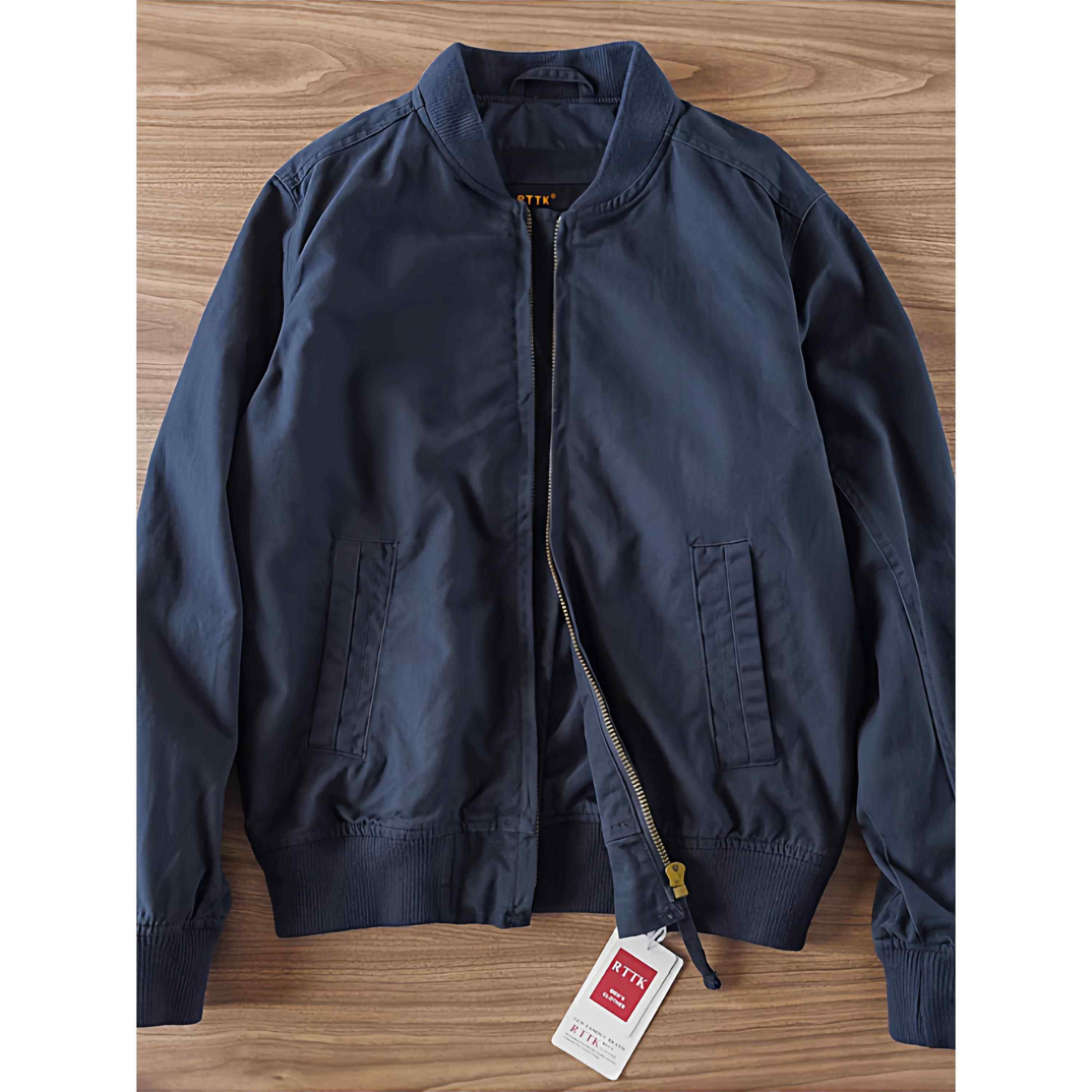 美式休闲覆古棒球服男春秋季纯棉水洗飞行夹克外套男士宽松上衣潮