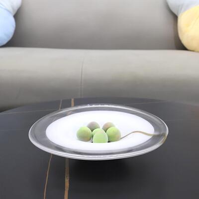 欧式桌创意白色圆形琉饰璃果盘托盘面摆件客厅餐厅店酒软装家1467