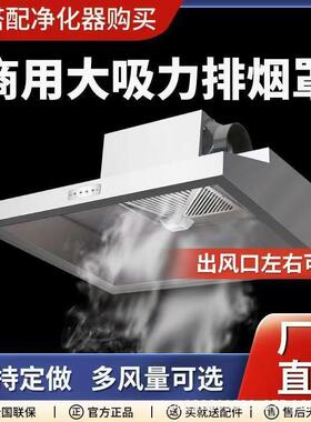 商用抽油烟机净化一体机不锈钢饭店农村大吸力厨房柴火土灶排烟罩