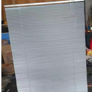 定制铝合金百叶高隔断办公室双玻内置百叶帘推拉门窗旋转百叶银白