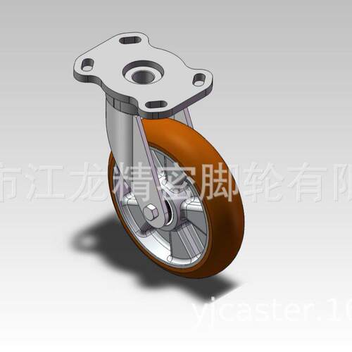 铝合金Adc12包弹性聚氨酯脚轮超重型脚轮江龙精密万向轮