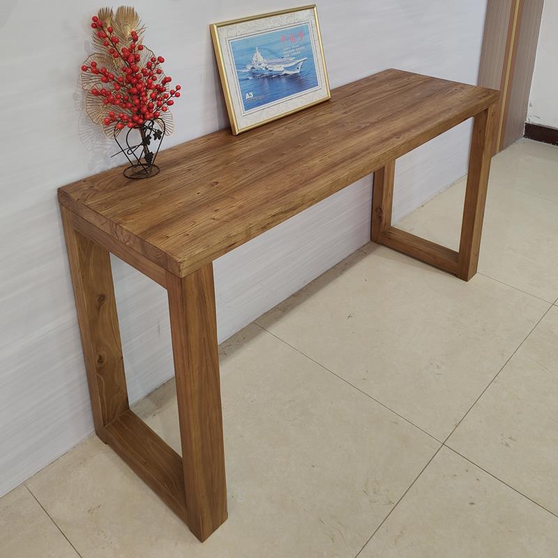 需定制吧台桌长条桌实木条案条几老榆木工作台简约家用玄关复古禅