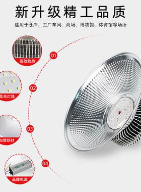 鳍片LD工矿灯房灯工厂大灯车间厂照E明IGAled吊灯功率天棚灯体育