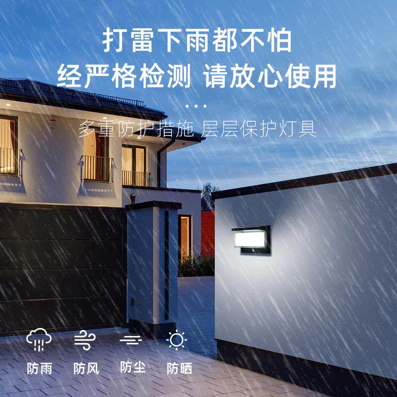 跨境太阳能户外庭院灯家用太阳能人体感应灯防水室外太阳能壁灯