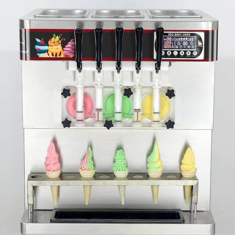 全自动冰激凌机 甜品店5色冰激凌机 台式冰淇淋机器 商用冰淇淋机