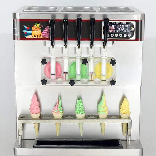 全自动冰激凌机甜品店5色冰激凌机台式冰淇淋机器商用冰淇淋机
