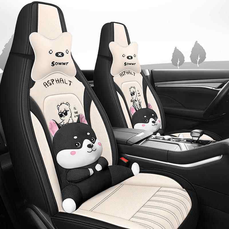 APM运动座椅专用车座套四季通用透气棉麻全包围五通用座艺汽车布