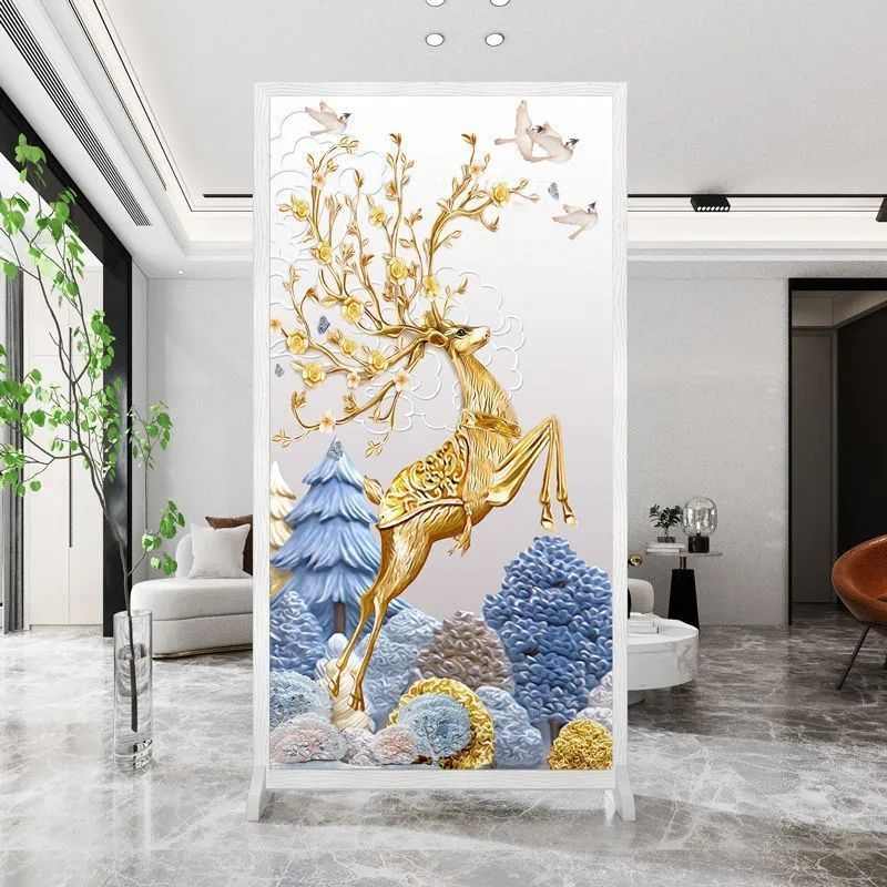 欧式屏风隔断客厅遮挡现代简约进门卧室玄关移动家用过道屏障座屏