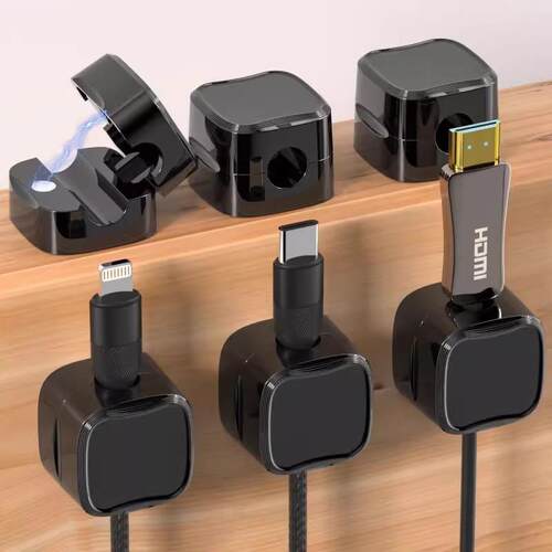 Magnetic Cable Organizer Desktop No-Nail Self-Adhesive Clip