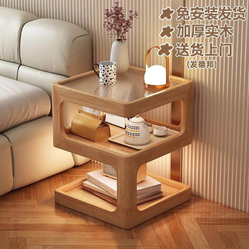 实木头床柜边简约现代床BJ0155小收纳柜边几简约柜子家用卧室创意