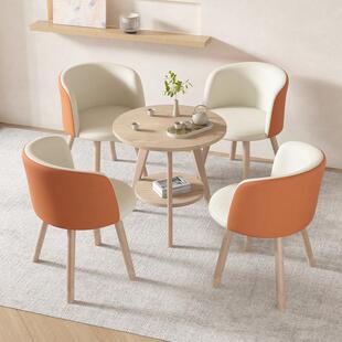 实木阳台休闲 桌椅组合区布置网红小茶几咖啡三件套洽谈一桌二椅