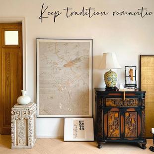 宋代美学中式老钱风民国风新中式客厅玄关小众艺术家居低奢挂画