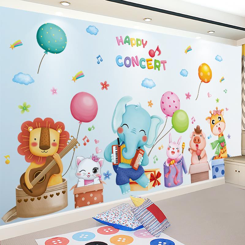 玻璃装饰贴纸小图案幼儿园窗户窗贴可爱卡通门贴创意3d立体墙贴画图片