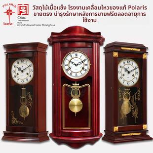 正品老式北极星机芯风水镇宅报时中式欧式客厅摇摆实木机械挂钟表