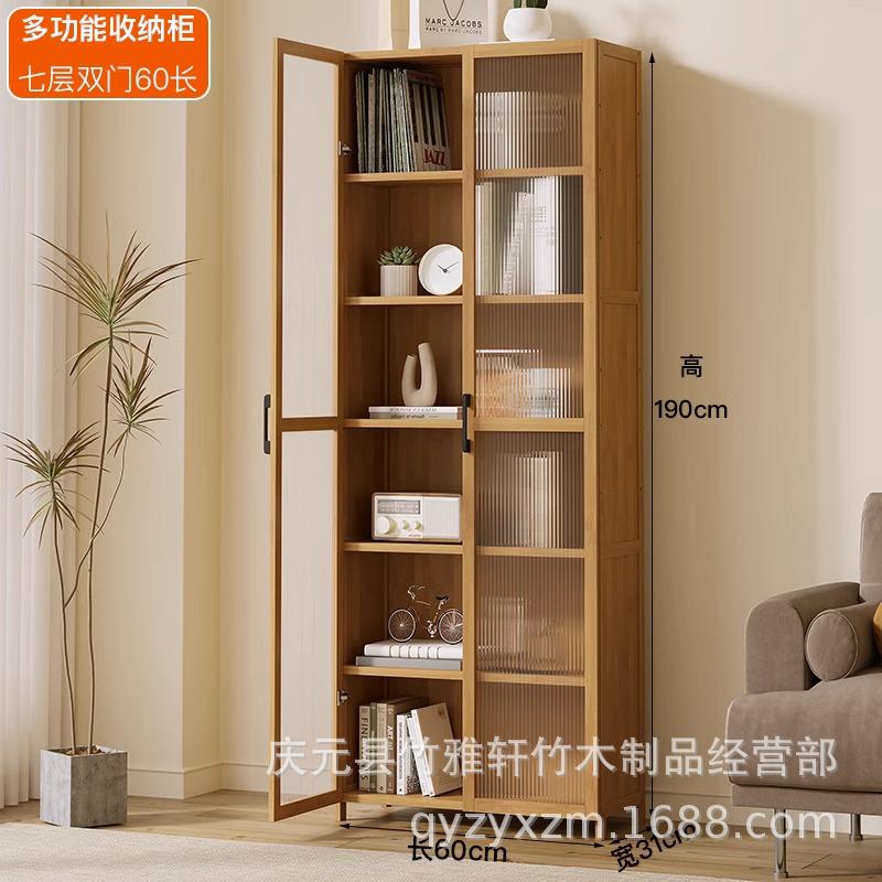 书柜物玻璃门柜奢收纳储物柜书架北欧落地组合展示现代置柜书橱轻