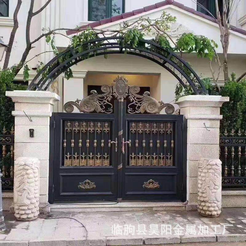 铝艺大门全铝门OEM加工别墅小区平开门院落铝合金入户门防盗门