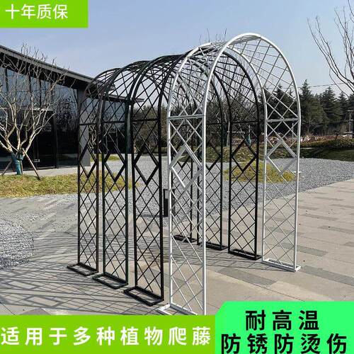 新款铁艺拱门欧式架子园艺户外庭院花架花园月季爬藤架鲜花网格门