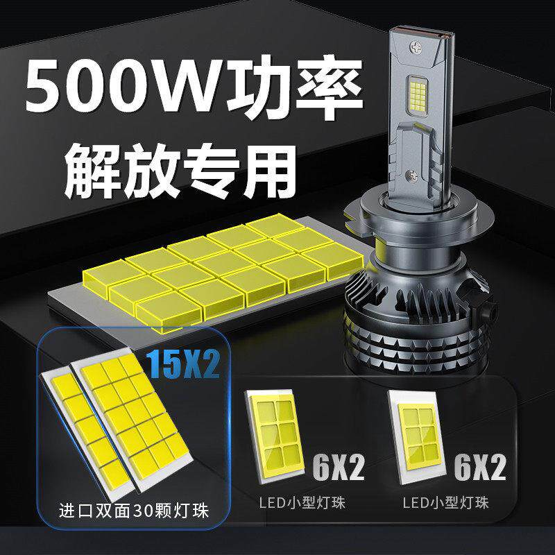 解放J6P J7 J6M J6L改装24V大货车重卡LED超亮远光近光大灯灯泡H7