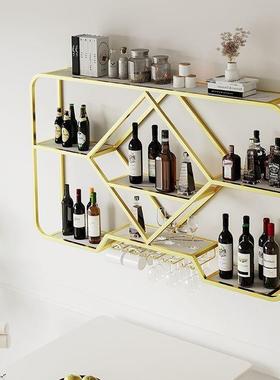 墙上置红酒架物客壁挂展示厅架层板红酒架柜墙面多层挂墙WLP收纳