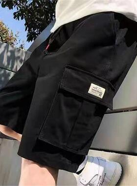 Mens Casual Shorts Set Cargo Featuring A Drawstring Waist