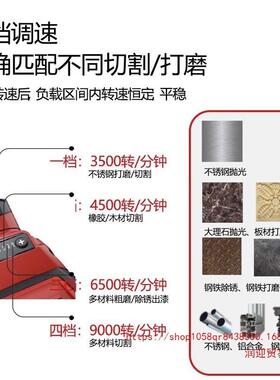 大有2905无刷四档调速角磨机锂电切割机充电手持抛光125mm打磨机