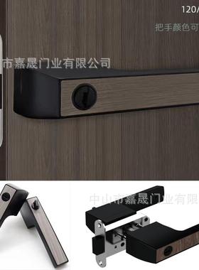 家用门室锁室内卧房分体静磁音I一字吸黑色锁现具合页门吸发货