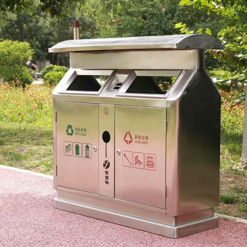 分类垃圾桶户外塑木条分类垃圾箱大号环卫小区果皮箱筒室外垃圾筒
