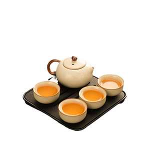 汝窑一壶四杯便携旅行茶具套装户外泡茶壶茶杯一两人用茶具小套装