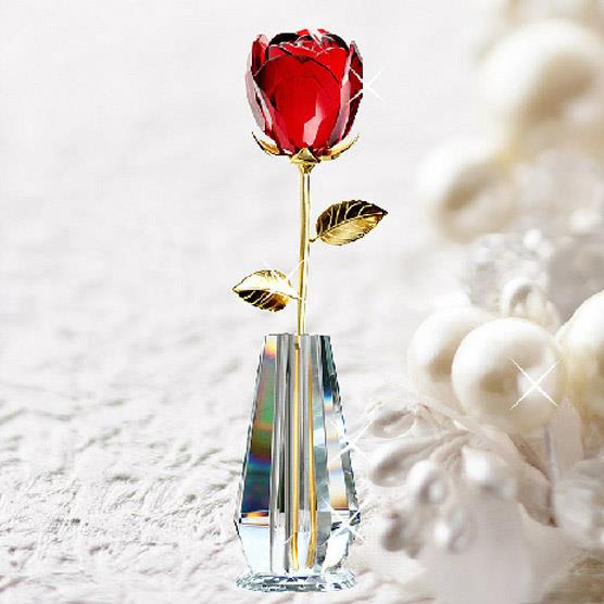水晶玫瑰花浪漫毕业礼物送老师女友老婆浪漫结婚花瓶实用母亲节
