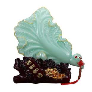 百财如意玉白菜摆件家居客厅玄关酒柜装 饰品店铺开业乔迁招财礼品