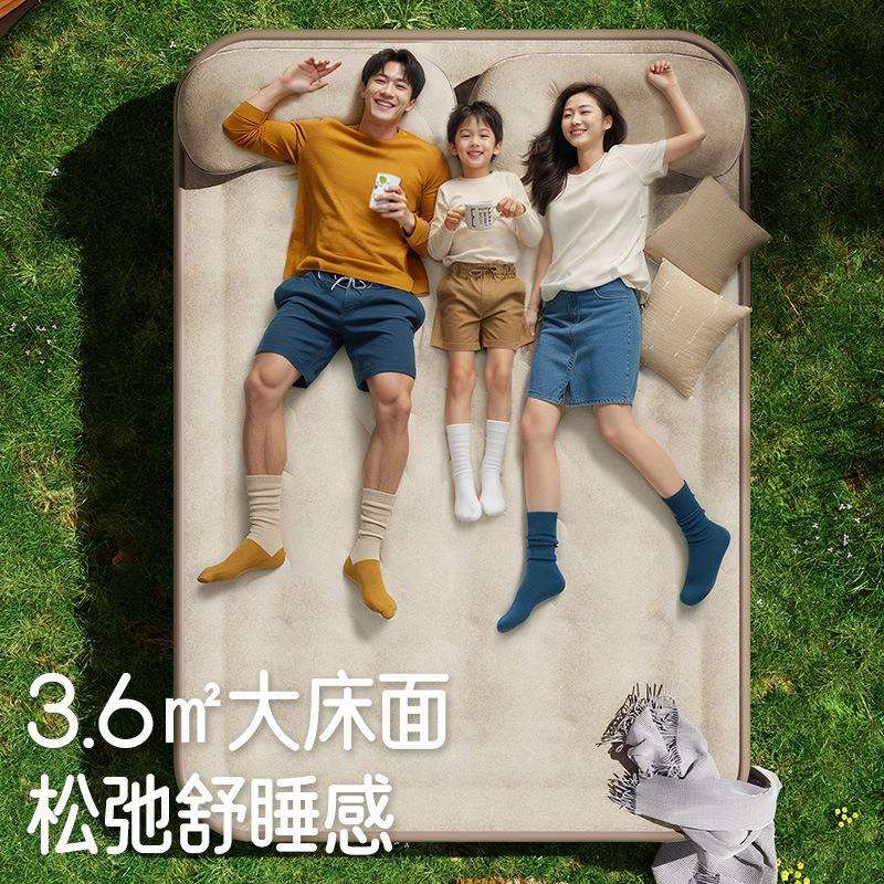 嘉述充气床垫露营用自带充气泵全自动拉丝气垫床打地铺家用睡垫床