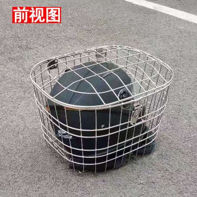 高档车篓不锈钢电动车车实带锁20筐篓带盖车筐箩篮加大1自行车扣