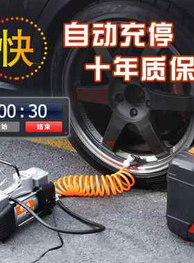 车充气泵小轿车便率用携式汽车轮胎大功电动双缸载打气泵12VF76TM