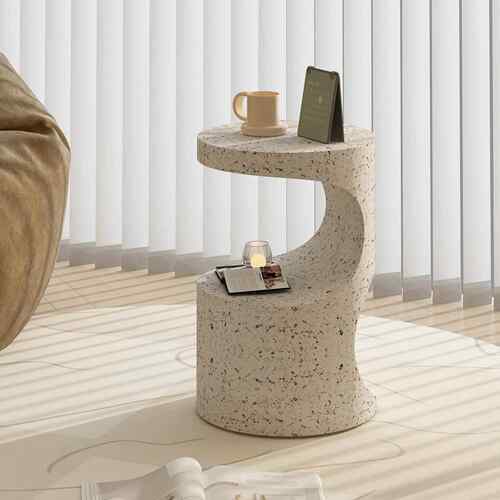 轻奢侘寂风边几家用客厅小茶几卧室奶油床头柜日式角几小圆形桌子