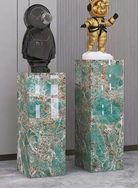 岩板花架客厅沙发旁边摆件会所工作室轻奢高档底座工艺礼品摆饰落