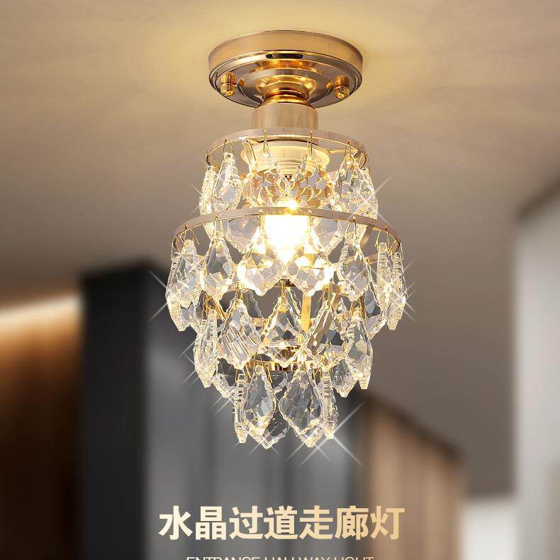 欧轻奢式8899633美式小水晶顶灯客厅过道走廊玄关代后现入户法式