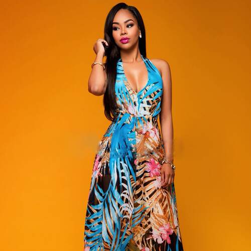 Printed dress, printed beach skirt