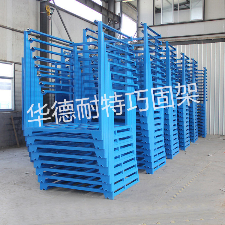 3到4层立体存储架大蒜架 农产品堆垛架 仓储蓝色巧固架