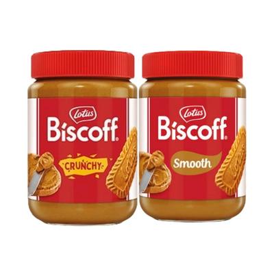 Lotus和情缤咖时焦糖饼干涂抹酱幼滑型400g面包酱颗粒380g两瓶装