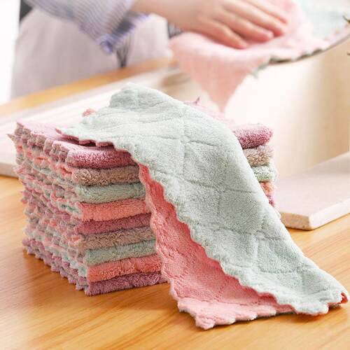 Cleaning dishcloth, absorbent sponge cloth that doesn't stic