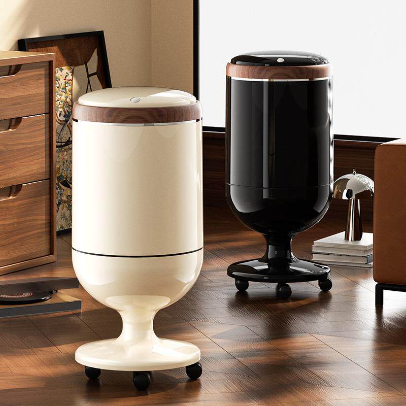 高脚垃圾桶高级感大号大容量家用客厅不弯腰可移动厨房带盖收纳桶