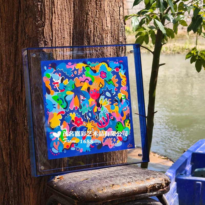 亚克力透明画框洗照片做成相框摆台海报装裱挂墙创意摆件拼图框