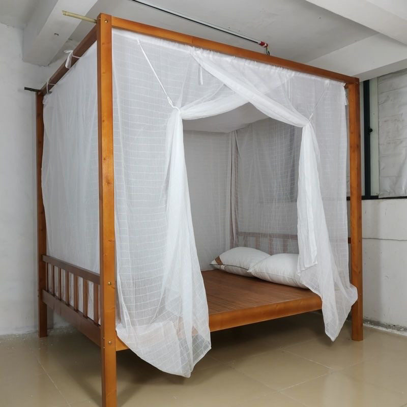 120支纱加厚特密全棉老式穿杆蚊帐 学生宿舍绑绳蚊帐 单门蚊帐