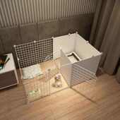 宠物围栏狗狗围栏自由组合室内小型犬狗窝带厕所区家用栅栏猫狗笼