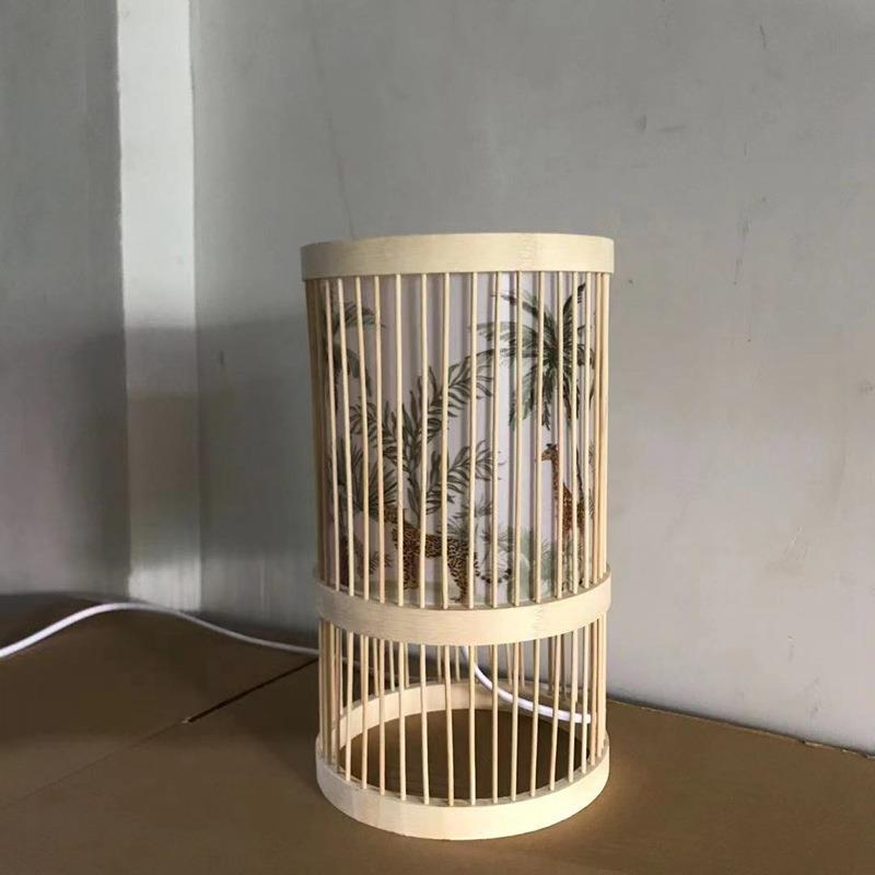 创意茶楼阳台灯笼榻榻米竹编竹灯乡村复古日式榻榻米竹签小台灯