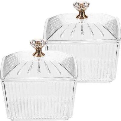 2 Pcs Cookie Jar Food Containers with Lids Sugar Meal Prep