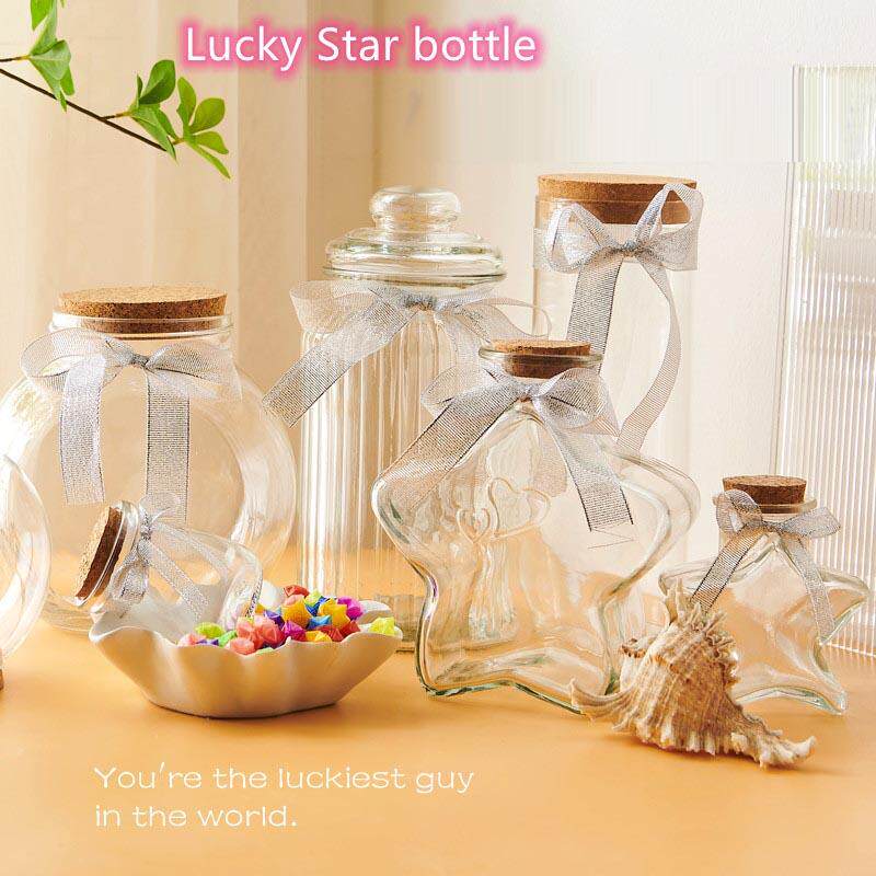 玻璃许愿 瓶子木塞贝壳沙子干 干燥花储物瓶彩虹瓶漂流空瓶幸运星